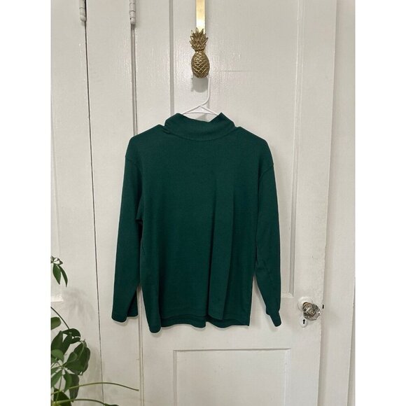 Jennifer Moore women’s size large blue green turtleneck - Picture 1 of 11